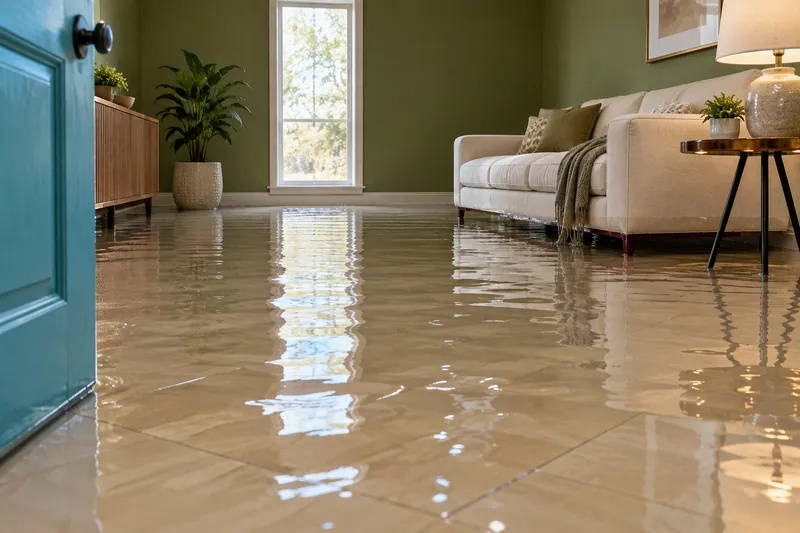 Water Extraction in Lancaster, TX — standing water across a living room